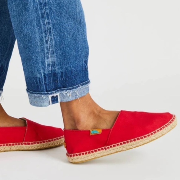 Ubuntu Red canvas Afridrilles (espadrilles) slip on flat shoes Sz 10 new - Picture 3 of 14